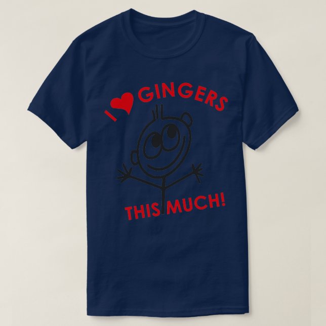 I Kärlek Gingers Rödhårig T Shirt (Design framsida)