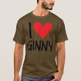 I Kärlek Ginny Namn Personlig Girl Woman BFF Frie T Shirt