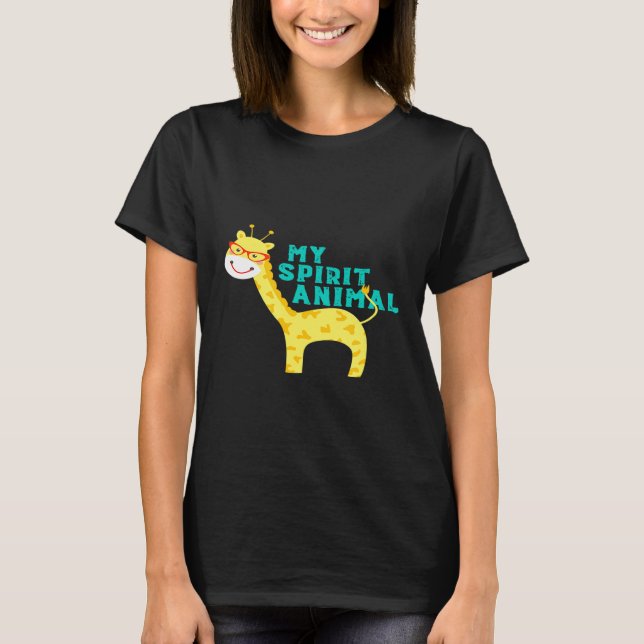 I Kärlek Giraffe My Spirit Animal T Shirt (Framsida)