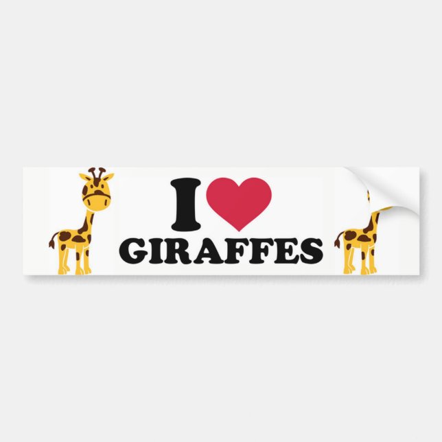 I Kärlek Giraffes Bildekal (Framsidan)