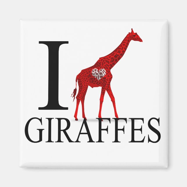 I Kärlek Giraffes Magnet (Framsidan)