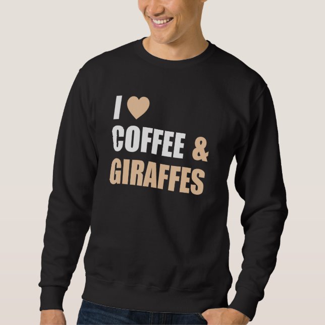 I Kärlek Giraffes och kaffe, den vackra hjärtsymbo Lång Ärmad Tröja (Framsida)
