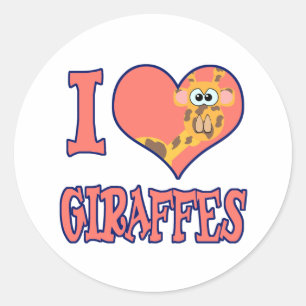 I Kärlek giraffes Runt Klistermärke