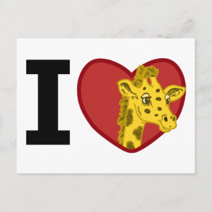 I Kärlek Giraffes Vykort