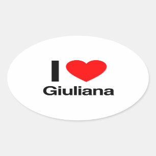 i kärlek giuliana ovalt klistermärke