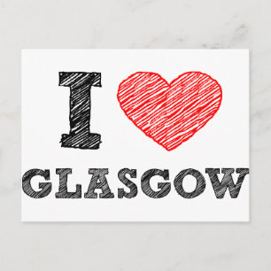 I kärlek Glasgow Vykort