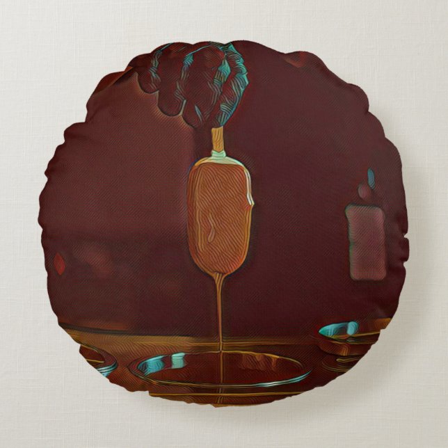 I kärlek glass popsicle rund kudde (Framsidan)