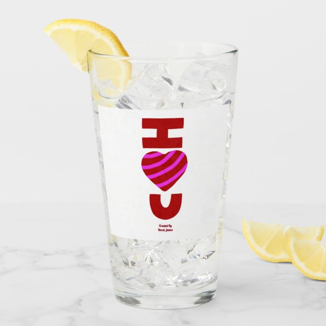 I Kärlek Glass Tumbler Glaskopp (Framsida Ice)