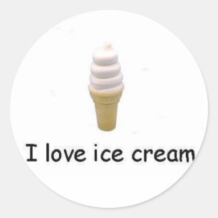 I kärlek glass Vanilla Twist Sticker Runt Klistermärke
