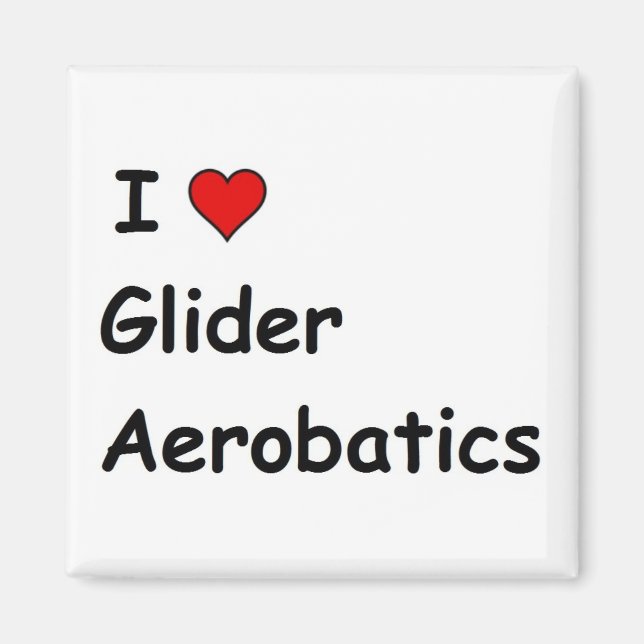 I Kärlek Glider Aerobatics Magnet (Framsidan)