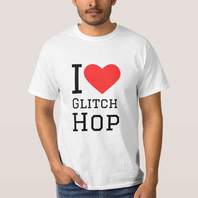 I kärlek glitch skutt t shirt (Framsida)