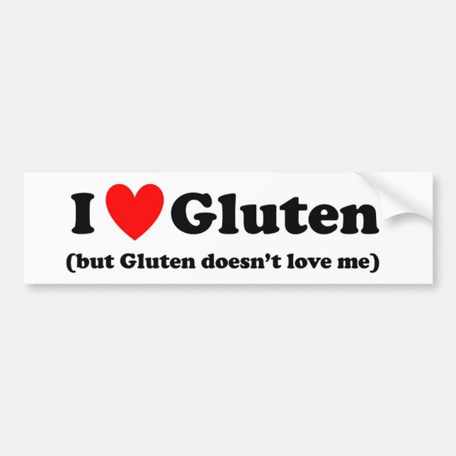 I Kärlek Gluten (men Gluten kärlekar inte mig) Bildekal (Framsidan)