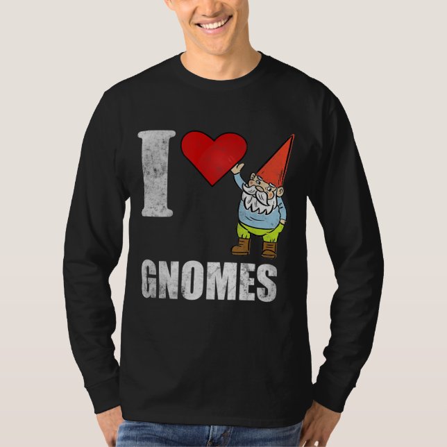 I kärlek Gnomes Garden Gnome T Shirt (Framsida)