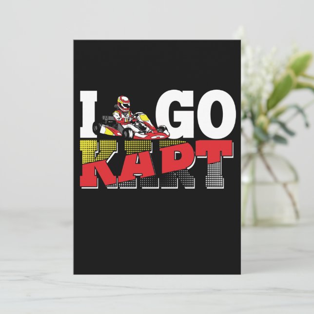 I Kärlek Go Kart Tävla Sports Tävling Car Inbjudningar (Stående Fram)