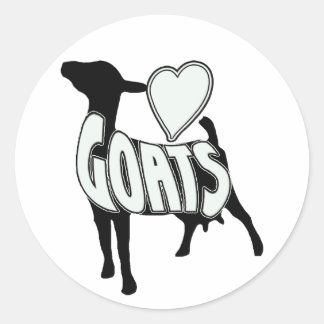 I KÄRLEK GOATS LOGOTYP ICON RUNT KLISTERMÄRKE