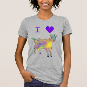 I kärlek Goats Slogan Witty Colorful Illustration T Shirt