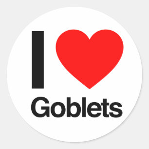 i kärlek gobletter runt klistermärke