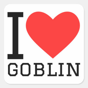 I kärlek goblin fyrkantigt klistermärke