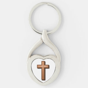 "I KÄRLEK GOD" KOR TWISTED HEART SILVERFÄRGAD NYCKELRING