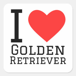 I kärlek golden Restever Fyrkantigt Klistermärke
