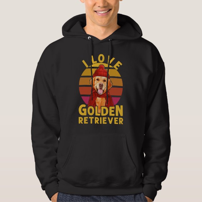 I Kärlek Golden Retrieve Labour Retriever Bära A R Hoodie (Framsida)