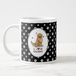 I Kärlek Goldens I Kärlek Golden Retrievers Cute Jumbo Mugg