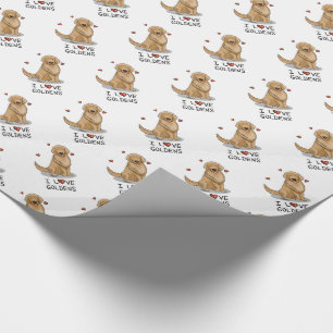 I Kärlek Goldens I Kärlek Golden Retrievers Cute Presentpapper