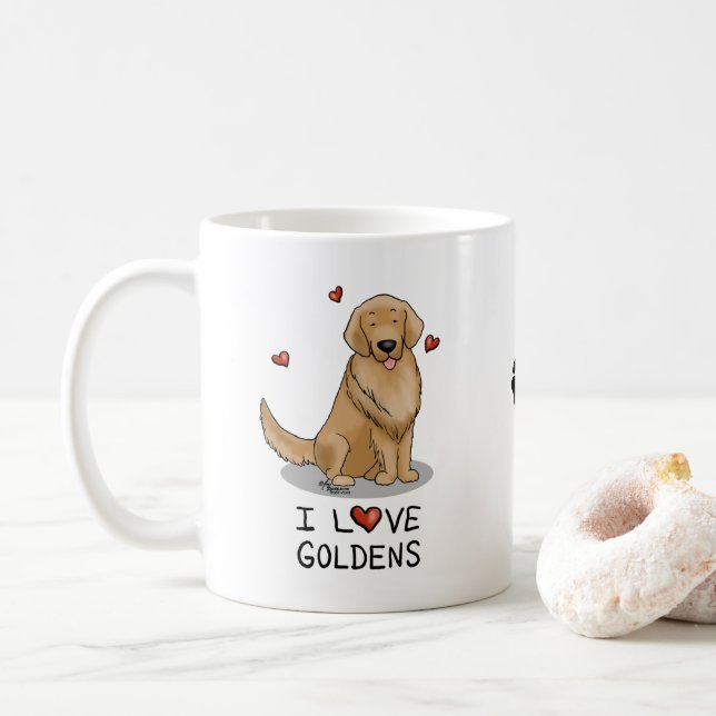 I Kärlek Goldens - I Kärlek Golden Retrievers Kaffemugg (Med munk)