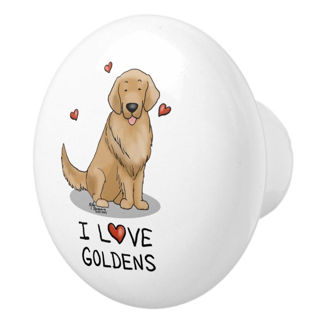 I Kärlek Goldens - I Kärlek Golden Retrievers Knopp (Höger)