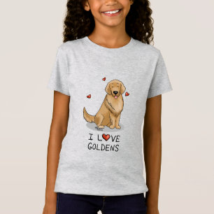 I Kärlek Goldens - I Kärlek Golden Retrievers T Shirt