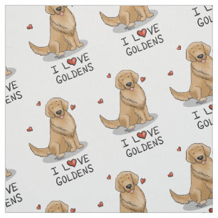 I Kärlek Goldens - I Kärlek Golden Retrievers Tyg