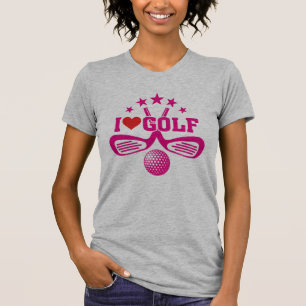 I Kärlek Golf, Crossed Golf Klubbs och Golf Boll T Shirt