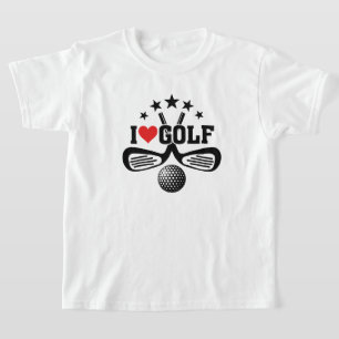 I Kärlek Golf, Crossed Golf Klubbs och Golf Boll Tee