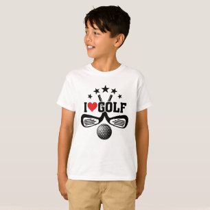 I Kärlek Golf, Crossed Golf Klubbs och Golf Boll Tee Shirt