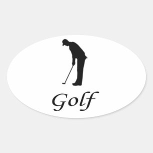 I Kärlek Golf Ovalt Klistermärke
