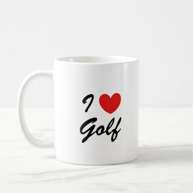 I Kärlek Golf Sports Typography Coffee Mugg (Vänster)