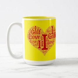 I Kärlek Golf - tvåtonskaffe Mugg