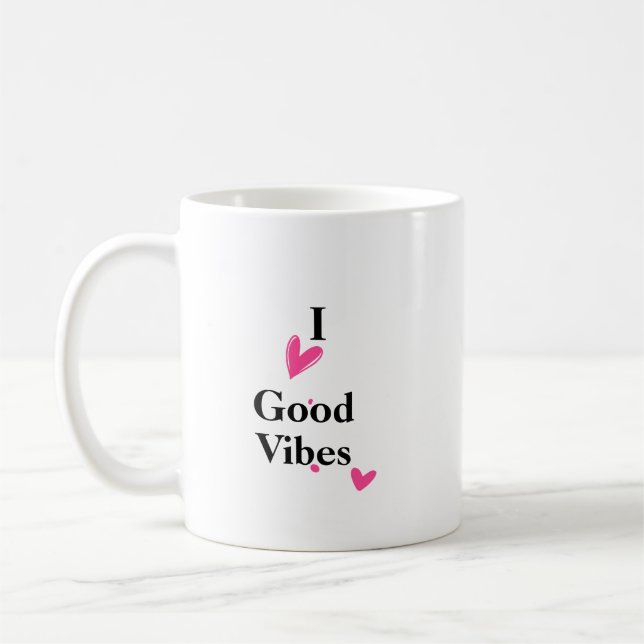 I Kärlek Good Vibes Coffee Mugg 11 oz (Vänster)