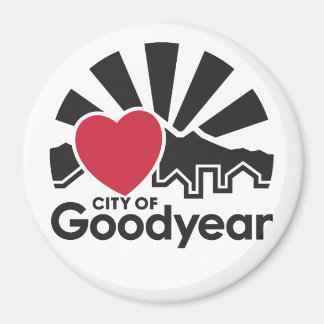 I Kärlek Goodyear Round Magnet