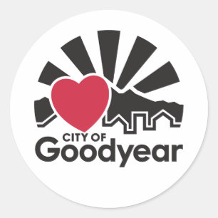 I Kärlek Goodyear Sticker Lakan Runt Klistermärke