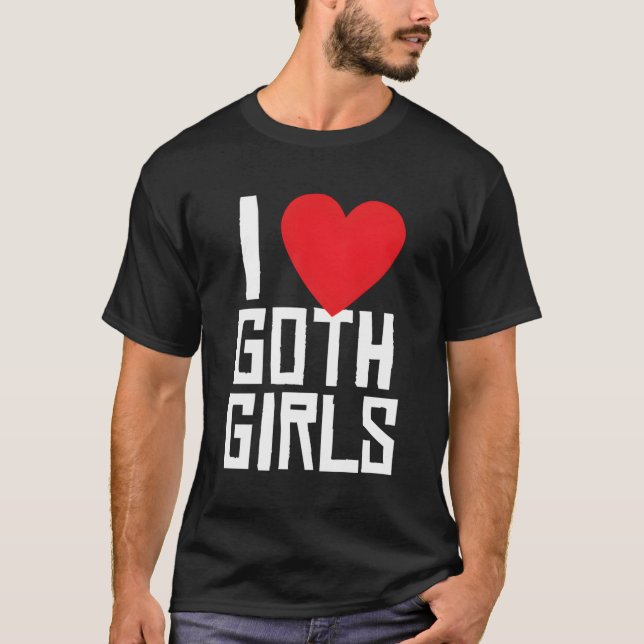 I Kärlek Goth Emo Gothic T Shirt (Framsida)