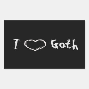 I Kärlek Goth Sticker Rektangulärt Klistermärke