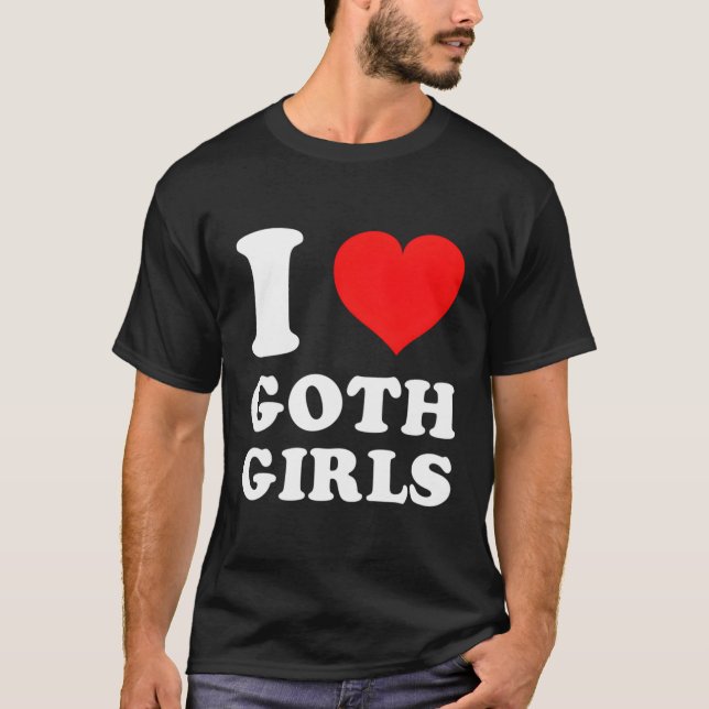 I Kärlek Goth T Shirt (Framsida)
