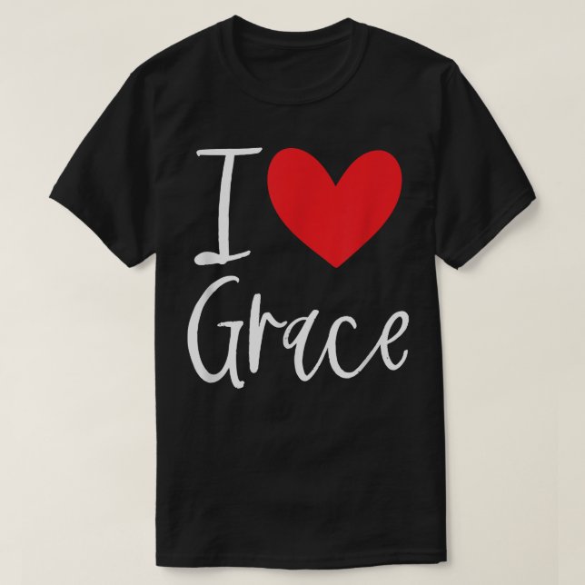 I Kärlek Grace Namn Personlig Girl Woman BFF Frie T Shirt (Design framsida)