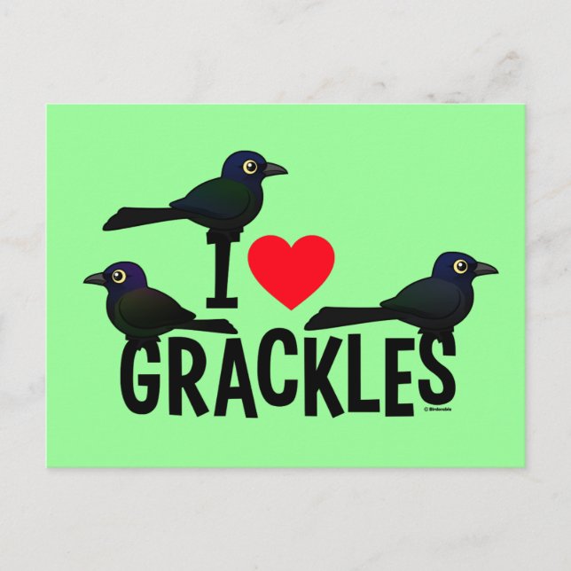 I Kärlek Grackles Vykort (Framsida)