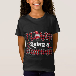I Kärlek. Grammie Red Plade hjärts gnome Valent T Shirt