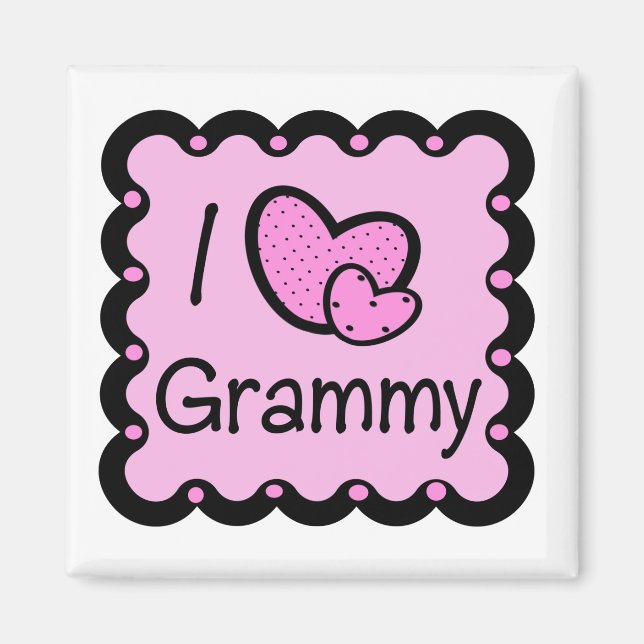 I Kärlek Grammy Cute T-Shirt Magnet (Framsidan)