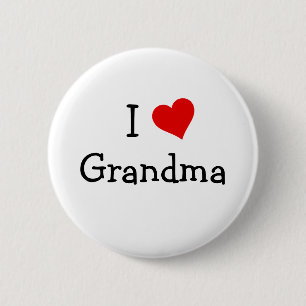 I Kärlek Grandma Button Knapp