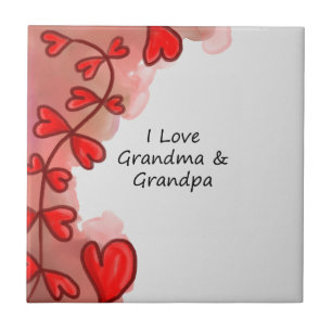 I Kärlek Grandma & Grandpa Kakelplatta