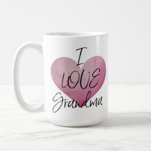 I KÄRLEK GRANDMA MED HEART MUGG